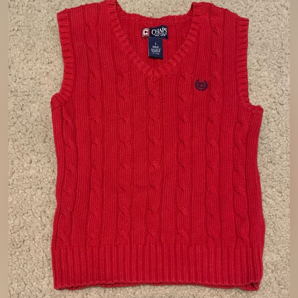 Little Boys Chaps Size 7 Cable Knit Vest